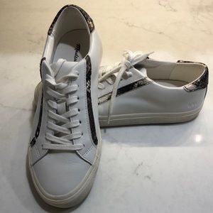 Madewell Low Top Leather Sneakers with Snake Embossed Detail